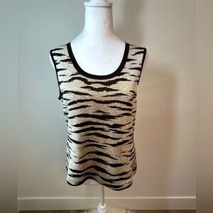 Ming Wang Animal Print Knit Tank Top – Size M